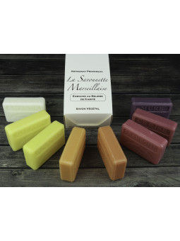 Zestaw mydeł marsylskich 8x125g w pudełku