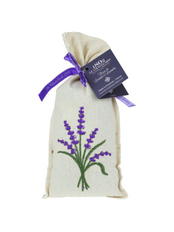 Lawenda suszona w woreczku lnianym, haftowanym 50g Le Chatelard 1802