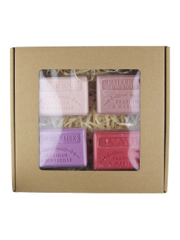 Zestaw dla Niej 4 mydła marsylskie 125g Księżniczka, Jednorożec, Namiętny pocałunek, I Love You