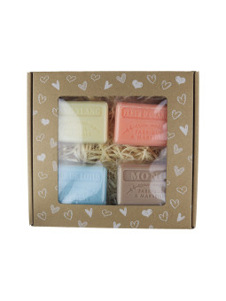 Zestaw mydeł marsylskich 4x125g Ylang Ylang Neroli Kwiat Lotosu Monoi