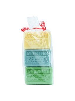 Zestaw mydeł marsylskich 3x125g Kolońskie, Morskie, Werbena dla mężczyzny